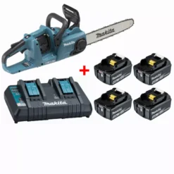 Makita Tronçonneuse 36V = 2x18V Li-Ion – Guide 35 Cm - DUC353Z + Chargeur Rapide 14.4V à 18V - DC18RD - 196933-6 + Batterie BL1840 Set 18V 4.0 Ah - 197265-4