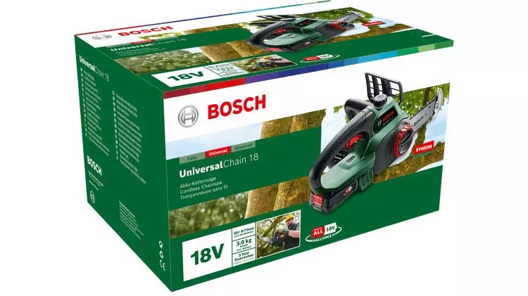 Tronçonneuse à Chaîne BOSCH Universal Chain 18 + 1 Batterie 2,5 Ah + Chargeur- 06008B8000 – Image 3